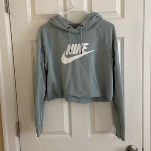 Cropped aqua nike sweatshirt